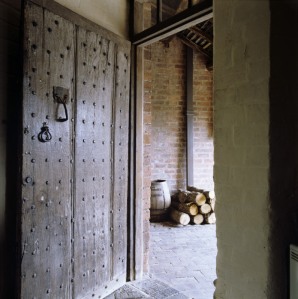 The heavily studded back door through which King Charles II entered Moseley Old Hall, Staffordshire early on 8 September 1651