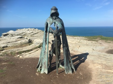 The King Arthur statue at Tintagel. The statue is called Gallos, which is Cornish for power. The sculpture is by Rubin Eynon