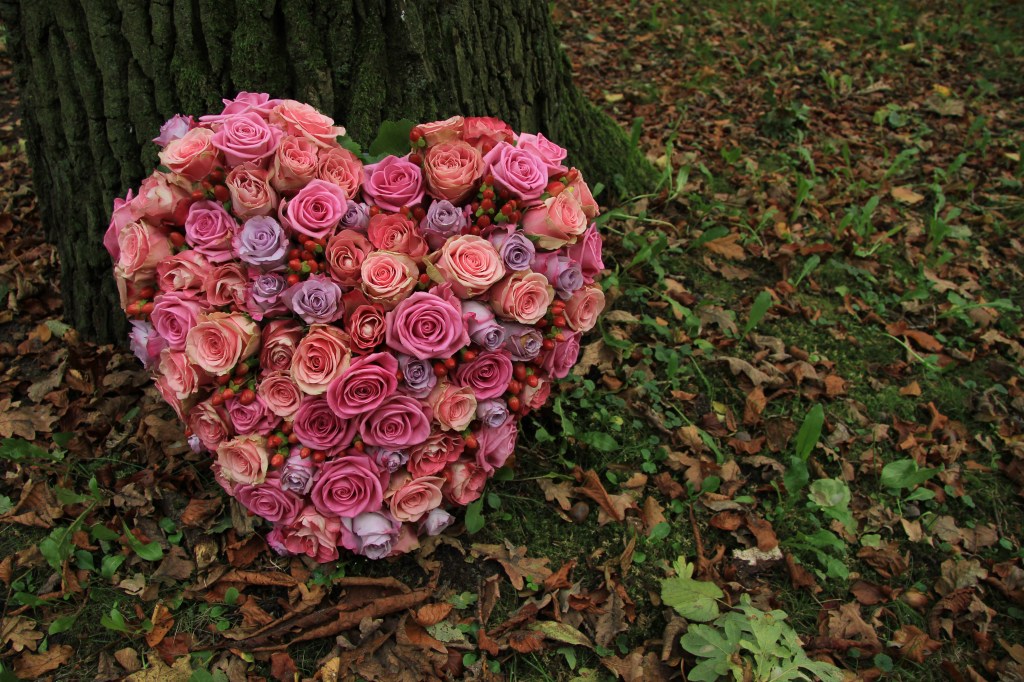 heart shaped bouquet of sympathy flowers
